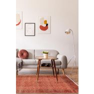 Frenda Home Vintage Desenli Pamuk Taban Kırmızı 120x180 Yıkanabilir Dijital Baskılı Halı
