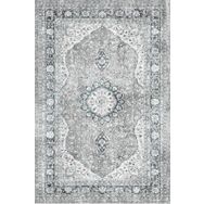 Frenda Home Vintage Desenli Yeşil 80x150 Pamuk Taban Baskılı Halı