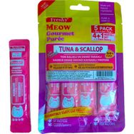 Freshy Meow Gurme Ton Balıklı ve Deniz Taraklı Sıvı 5'li Paket 60 gr Kedi Ödülü