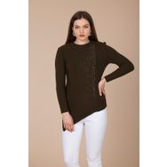Ftz Women 20-584 Haki Asimetrik Kesim Kadın Triko