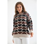 Ftz Women 20028 Taş Kadın Kalp Desenli Bluz
