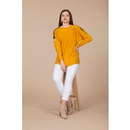 Ftz Women 21-1031 Safran Pul Payet Detaylı Kadın Triko