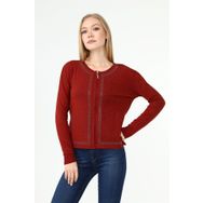 Ftz Women 21-1351 Kiremit Ön Taş Detay Kadın Hırka