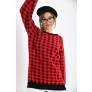 Ftz Women 21-6334 Siyah Kadın Kare Desen Bluz