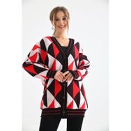 Ftz Women 21-6357 Siyah Üçgen Desen Kadın Hırka