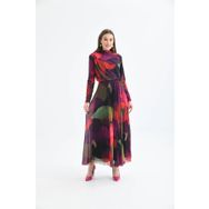 Ftz Women Mor 30417 Kadın Likra Tül Elbise