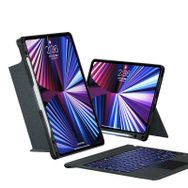 Fuchsia Apple iPad 10.2 2021 9.Nesil Uyumlu Touch Pad Bluetooth Klavyeli Standlı Mıknatıslı Kılıf