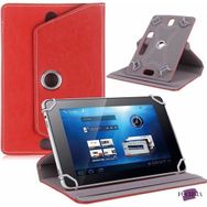 Fuchsia Huawei MatePad T10S 10.1 inç Uyumlu 360 Derece Dönebilen Standlı Kapaklı Universal Kırmızı Tablet Kılıfı