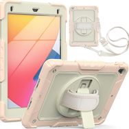 Fuchsia iPad 2017/2018 9.7'' Strap Kalemlikli Ekran Korumalı Tablet Kılıfı Darbeyi Savar Askılı 360° Kılıf
