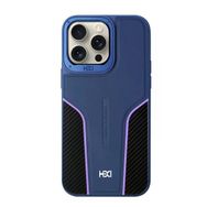 Fuchsia İphone 14 Pro Max İle Uyumlu Hbc-264 Lambor Karbon Fiber Lacivert Sport Kapak
