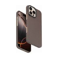 Fuchsia iPhone 15 Pro Max Uyumlu Lens Standlı Manyetik Şarj Özellikli Kevlar Gold Telefon Kılıfı