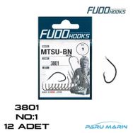 Fudo 3801 Hooks BN Mutsu Circle No: 1 Olta İğnesi