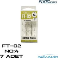 Fudo FT-02 2248 Hooks No:4 7 Adet 3'lü İğne