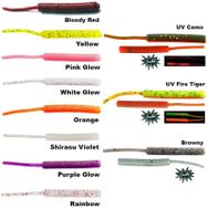 Fujin Baby Worm UV Red Green 5.2 cm Floating 18 Adet LRF Silikonu