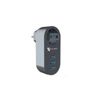 Fulltech FTR-07 Termal Akım Korumalı 3xusb 2500W 10A Gri Priz