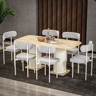 Garaj Home Bohem Aytaşı Meşe Beyaz 80x160 cm Yemek Masası Takımı