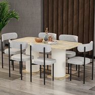 Garaj Home Bohem Aytaşı Meşe Siyah 80x160 cm Yemek Masası Takımı
