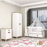 Garaj Home Pırlanta Yıldız 2 Kapaklı Bebek Odası Takımı Sümela Krem Kombinli Uyku Seti