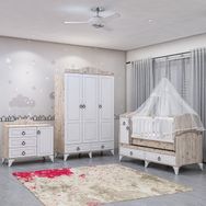 Garaj Home Sude Membran Country Asansörlü Bebek Odası Takımı Mavi Kombinli Uyku Seti