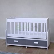 GarajHome Elegant Mdfli Çıtalı Gri 60x120 cm Beşik