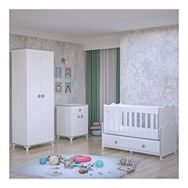 GarajHome Elegant Yıldız Gri 2 Kapaklı Bebek Odası Takımı