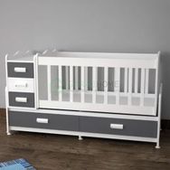 GarajHome Melina 5 Çekmeceli Mdfli Büyüyen Gri 60x120 cm Beşik