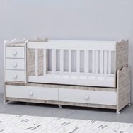 GarajHome Melina Soho 60x120 cm 5 Çekmeceli Mdfli Büyüyen Beşik