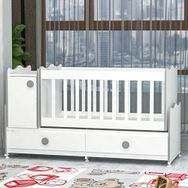 GarajHome Pırlanta Mdfli Büyüyen 60x120 cm Gri Beşik