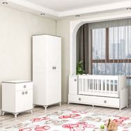 GarajHome Pırlanta Yıldız Gri 2 Kapaklı Bebek Odası Takımı