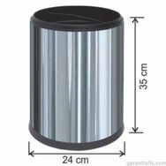 Garanti Metal 1417 12 lt Ofis Tipi Paslanmaz Krom Çöp Kovası