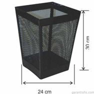 Garanti Metal 1437 13 lt Kare Metal Ofis Tipi Çöp Kovası