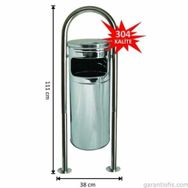 Garanti Metal 1735 34 lt Bahçe Tipi Çelik Çöp Kovası