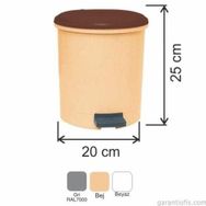 Garanti Metal 7136 10 lt Plastik İç Kovalı Yuvarlak Pedallı Çöp Kovası