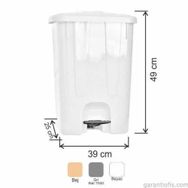 Garanti Metal 7142 40 lt Plastik İç Kovasız Köşeli Pedallı Çöp Kovası