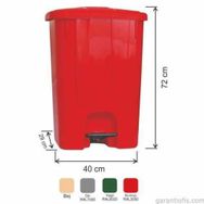 Garanti Metal 7144 85 lt Tekerlekli Plastik İç Kovasız Köşeli Pedallı Çöp Kovası