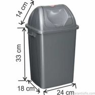 Garanti Metal 7402 16 lt Plastik Çatı Kapaklı Çöp Kovası