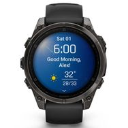 Garmin Fenix 8 Amoled Sapphire Karbon Gri DLC 47 mm Titanyum Siyah Gri Akıllı Saat