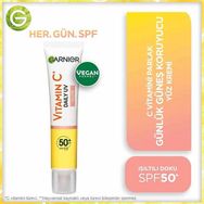 Garnier C Vitamini Parlak Fluid Yüz Kremi Glow SPF50+ 40 ml Günlük Güneş Koruyucu