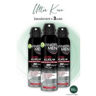 Garnier Men 96H Ultra Kuru 3x150 ml Erkek Deodorant