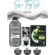 Garnier Micellar Kömür 400 ml Makyaj Temizleyici Jel + 30 ml Serum + 28 gr Kağıt Yüz Maskesi