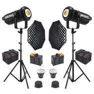 GDX LV-700C-II B Bi Color LED Video Işığı 2'li Gridli 140 Octa Softbox + 260 cm Kalın Işık Ayağı Full Set