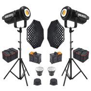 GDX LV-700C-II B Bi Color LED Video Işığı 2'li Gridli 170 Octa Softbox + 260 cm Kalın Işık Ayağı Full Set