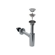 Geberit 151.020.21.1 T Tipi Süzgeç Lavabo Sifonu ve Parlak Krom Süzgeç Kapağı Seti