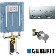 Geberit Alpha 8 cm Gömme Rezervuar 3 Parça Set