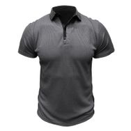 Generic K-864 Gri Kısa Kollu Tops Tee Erkek Kaplumbağa Boyun Yaz Sonbahar Gömlek Tarz 2025 Y2K Erkek T-shirt