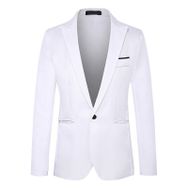 Generisch 2025 Dar Kesim Modern Beyaz Blazer Erkek Takım Ceket