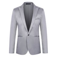 Generisch 2025 Dar Kesim Modern Gri Blazer Erkek Takım Ceket