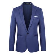Generisch 2025 Dar Kesim Modern Mavi Blazer Erkek Takım Ceket