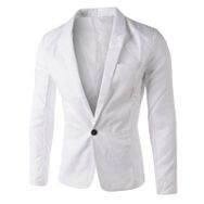 Generisch 2025 Hafif Standart Beyaz Sportif Slim Blazer Erkek Takım Ceket