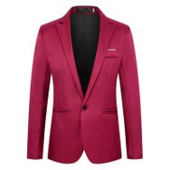 Generisch 2025 Hafif Standart Kırmızı Sportif Slim Blazer Erkek Takım Ceket